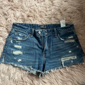 Abercrombie Low Rise Jean Shorts in 28 ripped. Never worn.